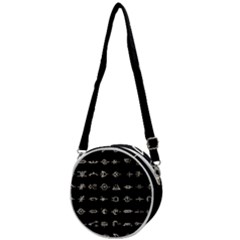 Electrical Symbols Callgraphy Short Run Inverted Crossbody Circle Bag by WetdryvacsLair