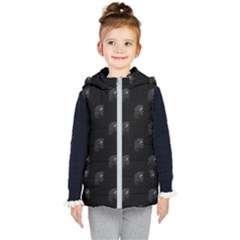 Arfican Head Sculpture Motif Print Pattern Kids  Hooded Puffer Vest by dflcprintsclothing