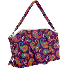 Paisley Purple Canvas Crossbody Bag by designsbymallika