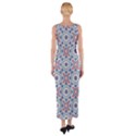 Blue Tile Pattern Fitted Maxi Dress View2