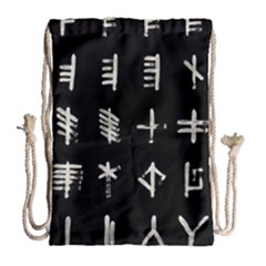 Ogham Rune Set Complete Inverted Drawstring Bag (large) by WetdryvacsLair