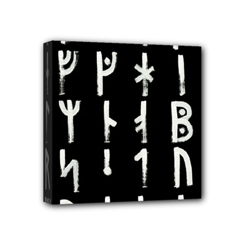 Medieval Runes Collected Inverted Complete Mini Canvas 4  X 4  (stretched) by WetdryvacsLair