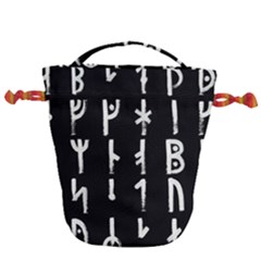 Medieval Runes Collected Inverted Complete Drawstring Bucket Bag by WetdryvacsLair