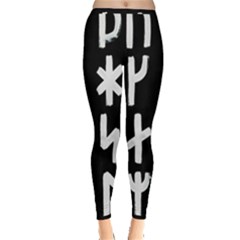 Younger Futhark Rune Set Collected Inverted Inside Out Leggings by WetdryvacsLair