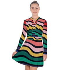 Nine 9 Bar Rainbow Sea Sickness Long Sleeve Panel Dress by WetdryvacsLair