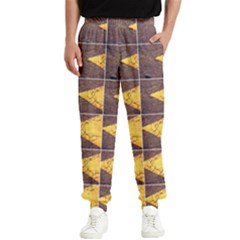 Yellow, Traffic, Cone, Arrow, Cracks, Asphalt  Men s Elastic Waist Pants