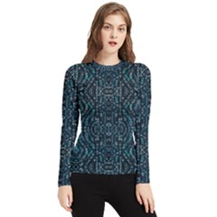 Fancy Stone Mosaic Print Pattern Women s Long Sleeve Rash Guard