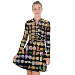 Glitch Glitchen Food Pattern One Long Sleeve Panel Dress by WetdryvacsLair