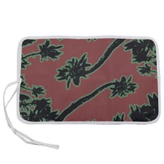 Tropical Style Floral Motif Print Pattern Pen Storage Case (s)