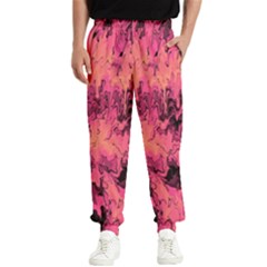 Pink Abstract Men s Elastic Waist Pants