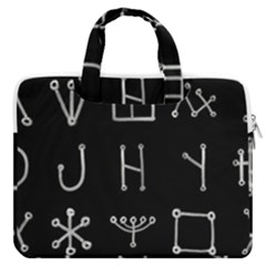 Heinrich Cornelius Agrippa Of Occult Philosophy 1651 Malachim Alphabet Collected Inverted Square Macbook Pro Double Pocket Laptop Bag by WetdryvacsLair