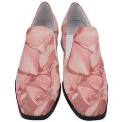 Coral Colored Hortensias Floral Photo Women Slip On Heel Loafers