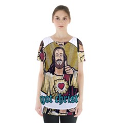 Buddy Christ Skirt Hem Sports Top by Valentinaart