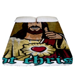 Buddy Christ Fitted Sheet (king Size) by Valentinaart