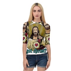 Buddy Christ Quarter Sleeve Raglan Tee