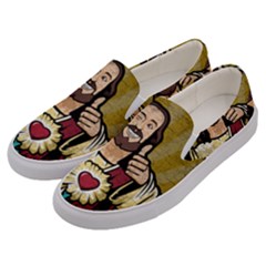 Buddy Christ Men s Canvas Slip Ons by Valentinaart