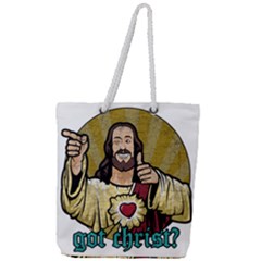 Buddy Christ Full Print Rope Handle Tote (large) by Valentinaart