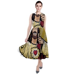 Buddy Christ Round Neck Boho Dress by Valentinaart