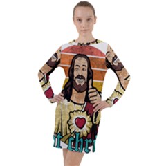 Got Christ? Long Sleeve Hoodie Dress by Valentinaart