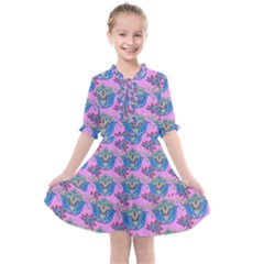 Floral Pattern Kids  All Frills Chiffon Dress