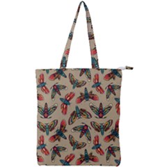 Dragonfly Pattern Double Zip Up Tote Bag by designsbymallika