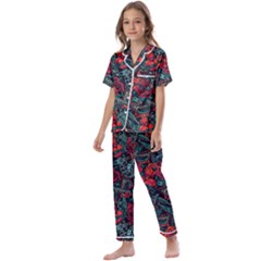 Strangled In Love Kids  Satin Short Sleeve Pajamas Set by designsbymallika