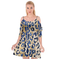 Leopard Skin  Cutout Spaghetti Strap Chiffon Dress