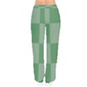 Green Gingham Check Squares Pattern Women velvet Drawstring Pants View2