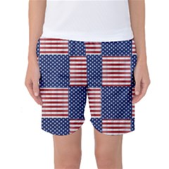 Red White Blue Stars And Stripes Women s Basketball Shorts by yoursparklingshop