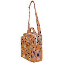 Flower Orange Pattern Floral Crossbody Day Bag by Dutashop