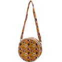 Flower Orange Pattern Floral Crossbody Circle Bag View1