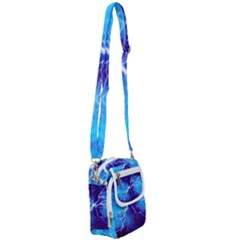 Blue Thunder Lightning At Night, Graphic Art Shoulder Strap Belt Bag by picsaspassion