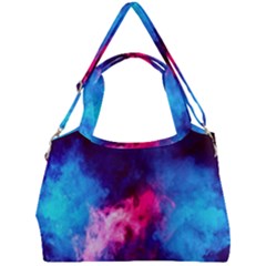 Colorful Pink And Blue Disco Smoke - Mist, Digital Art Double Compartment Shoulder Bag by picsaspassion