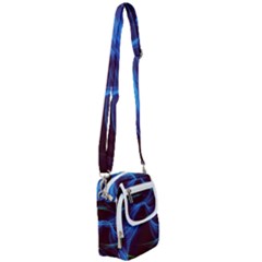 Light Waves In Blue And Green, Graphic Art Shoulder Strap Belt Bag by picsaspassion