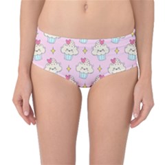 Kawaii Cupcake  Mid-waist Bikini Bottoms