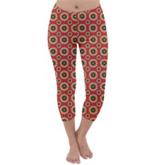 Digital Flowers Capri Winter Leggings  by Sparkle