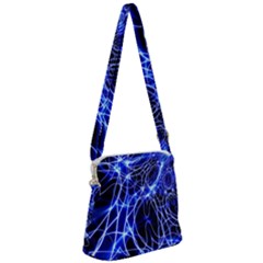 Lines Flash Light Mystical Fantasy Zipper Messenger Bag by Dutashop