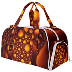 Bubbles Abstract Art Gold Golden Burner Gym Duffel Bag by Dutashop