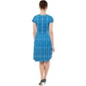 Background Texture Pattern Blue Cap Sleeve Midi Dress View2