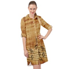 Dance Music Long Sleeve Mini Shirt Dress by Dutashop