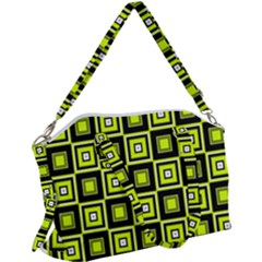 Green Pattern Square Squares Canvas Crossbody Bag by Dutashop