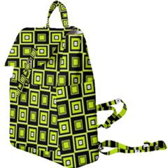 Green Pattern Square Squares Buckle Everyday Backpack by Dutashop