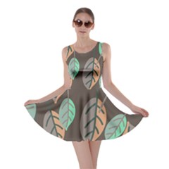 Leaf Brown Skater Dress by Dutashop