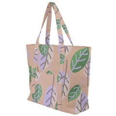 Leaf Pink Zip Up Canvas Bag by Dutashop