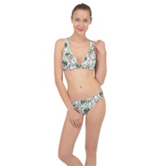 Green Flora Classic Banded Bikini Set 