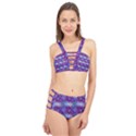 Snow Blue Purple Tulip Cage Up Bikini Set View1