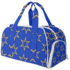 Star Pattern Blue Gold Burner Gym Duffel Bag by Dutashop