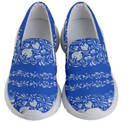 Blue Flowers Kids Lightweight Slip Ons by Eskimos