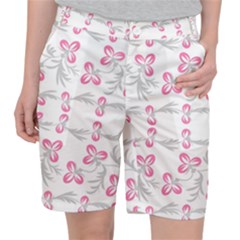 Pink Folk Flowers Pocket Shorts by Eskimos