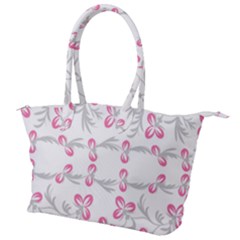 Pink Folk Flowers Canvas Shoulder Bag by Eskimos